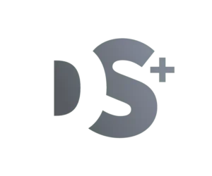 Logo mit den Buchstaben "D" und "S" in stilisierter Schrift, ergänzt durch ein Pluszeichen.